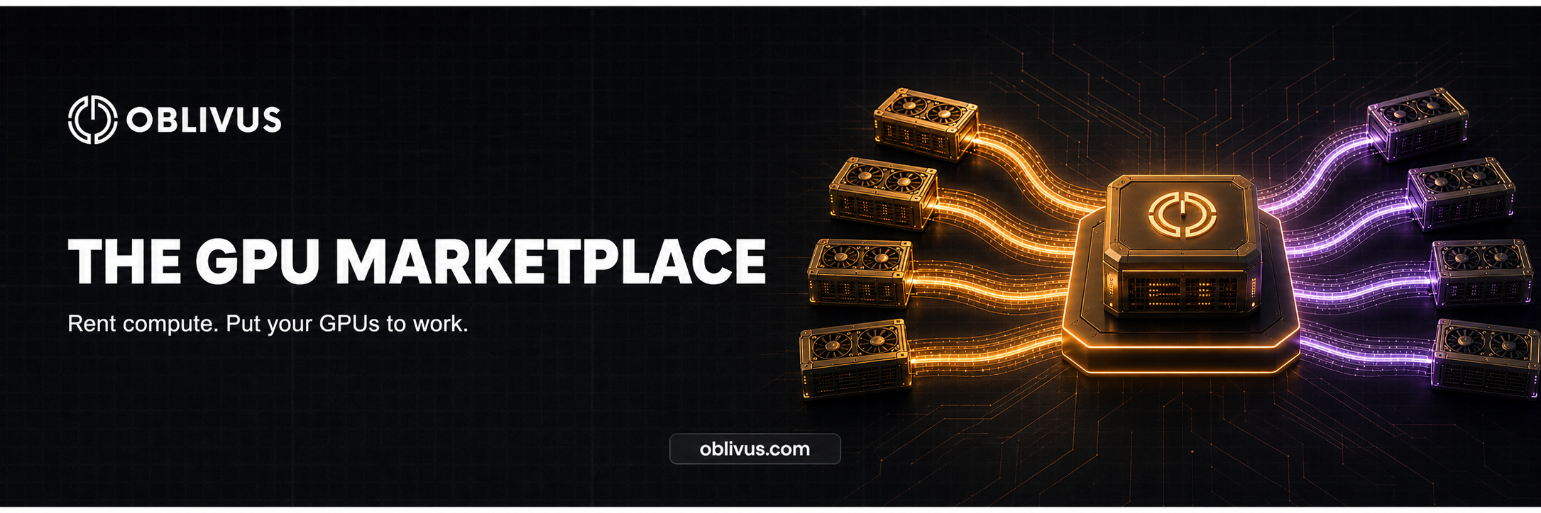 A network of GPU servers connected through the Oblivus GPU Marketplace